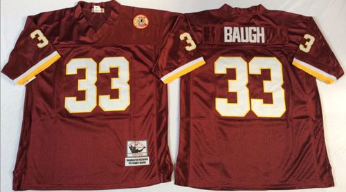 Mitchell And Ness Redskins #33 Sammy Baugh Red Throwback Stitched NFL Jersey - Click Image to Close